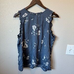 Maurices Blue Ruffled Tank Top